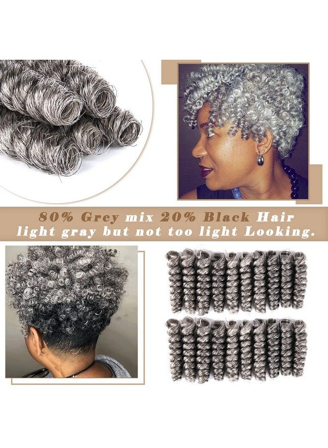 PHOCAS 3Packs Synthetic Curly Crochet Hair 10 inch 20roots/pack for Crochet Braids Hair(12MM Gray) - Image 2