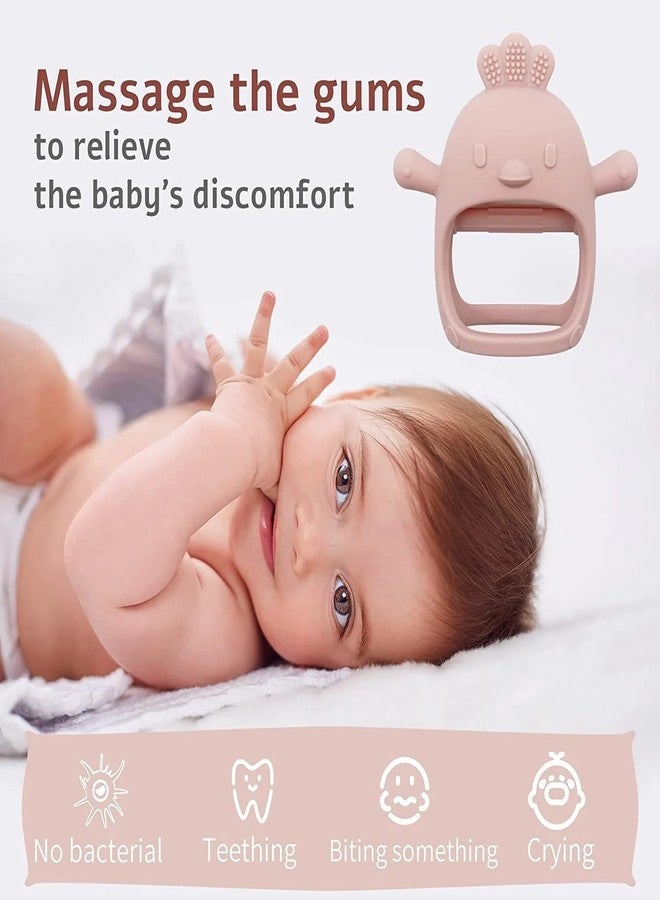 lizepto Baby Toy - 2 in 1 Teether for Infants | Silicone & Neem Wood Teether | BPA Free, Soft, Safe & Non-Toxic Chewing Toy for Babies | Natural Soothing Relief (Pink Teether) - Image 4