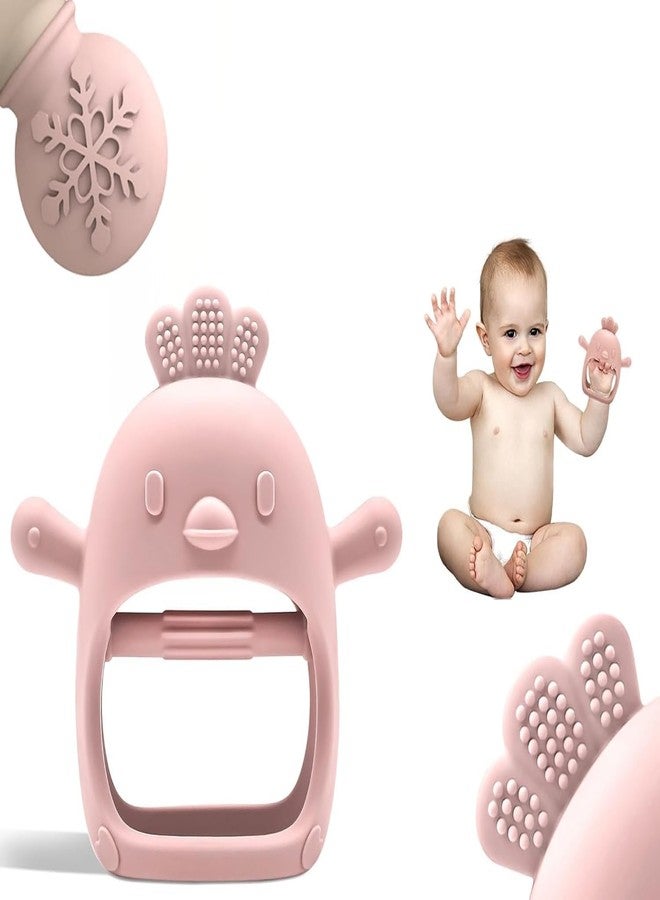 lizepto Baby Toy - 2 in 1 Teether for Infants | Silicone & Neem Wood Teether | BPA Free, Soft, Safe & Non-Toxic Chewing Toy for Babies | Natural Soothing Relief (Pink Teether) - Image 2