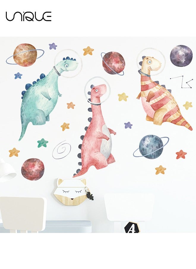Unique Cartoon Dinosaur Planet Wall Sticker - Planet Decals - DIY Removable Large Art Decoration - Peel and Stick - for Kids Baby Boys Girls Playroom Bedroom Decor  - Image 4