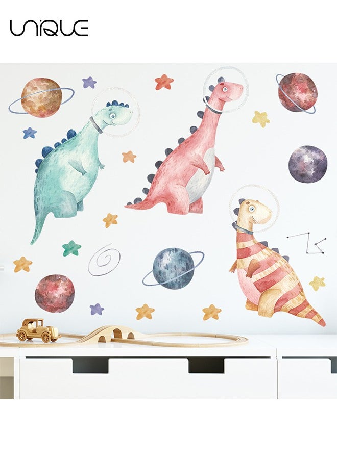 Unique Cartoon Dinosaur Planet Wall Sticker - Planet Decals - DIY Removable Large Art Decoration - Peel and Stick - for Kids Baby Boys Girls Playroom Bedroom Decor  - Image 5