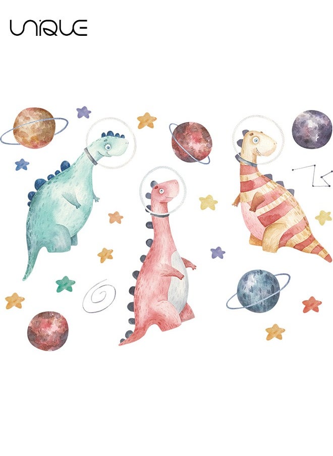 Unique Cartoon Dinosaur Planet Wall Sticker - Planet Decals - DIY Removable Large Art Decoration - Peel and Stick - for Kids Baby Boys Girls Playroom Bedroom Decor  - Image 3