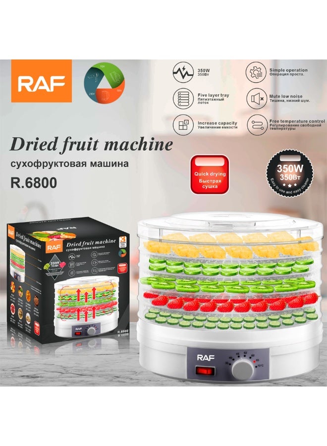 RAF Electric Food Dehydrator Machine 350W 5 Layer Fruit Dryer With Adjustable Heat Control Quiet Performance Large Capacity Transparent Drying Trays Suitable For Fruits Vegetables Mushrooms Herbs Meat And Healthy Snacks - Image 1
