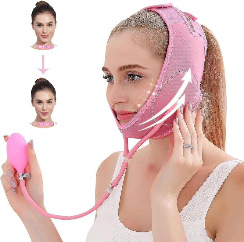 Abhaymart Abhaymart Facial Slimming Mask Face Lifting Belt With Thin Strip Air Pump Face Sleep Slim Lift Band Mask Face Shaper Band PainFree VLine Chin Cheek Lift Up Band - Image 1