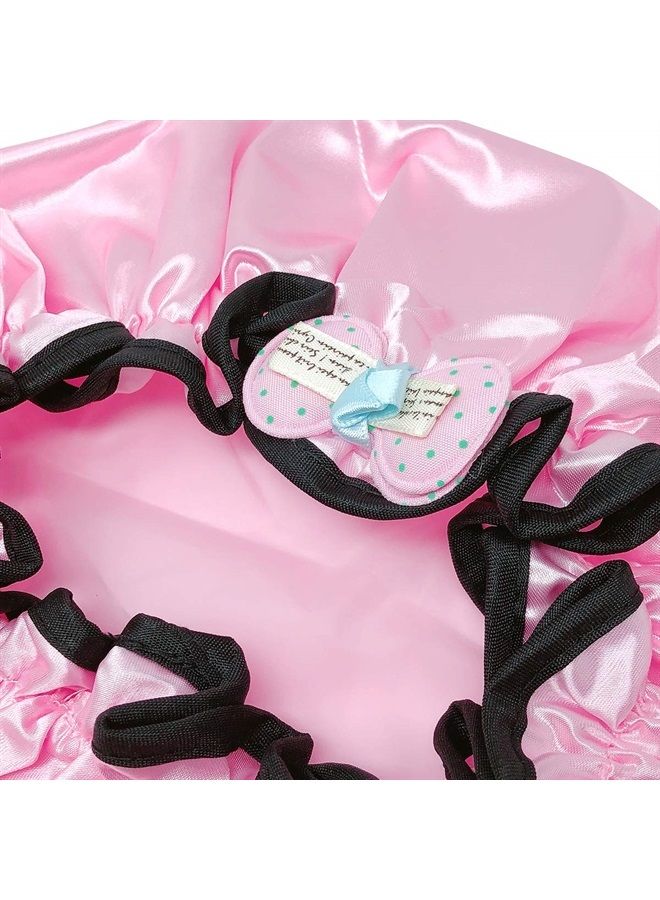 ® Fun and Novelty Double Layer Waterproof Shower Caps for Kids (Set of 2), Precious Bow