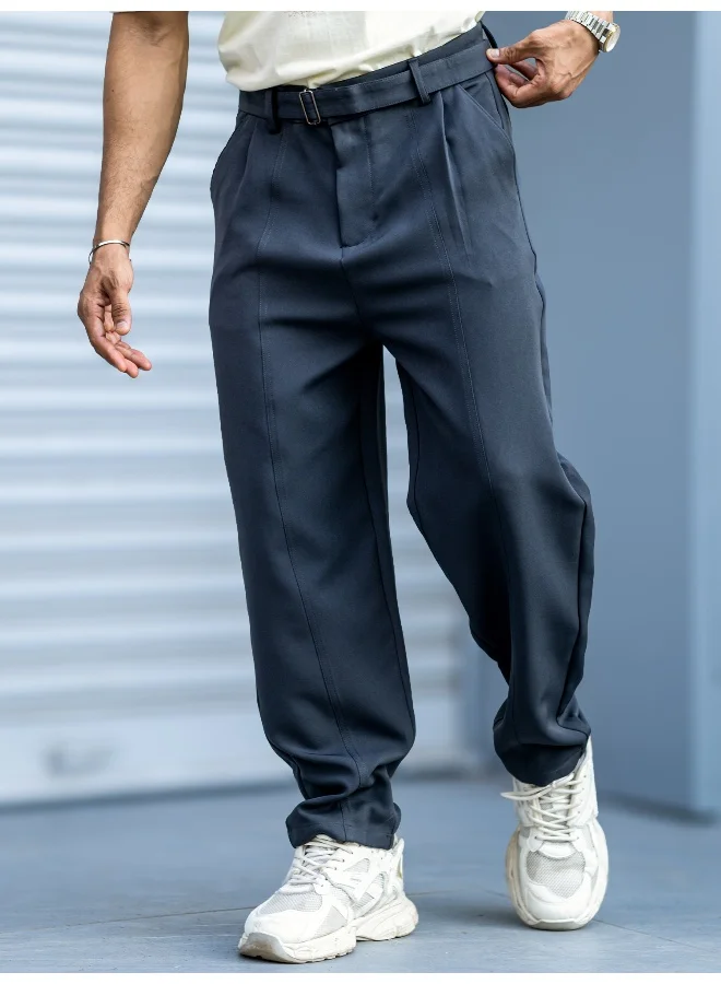 مانياك بنطلون رجالي مانياك رمادي داكن منسوج