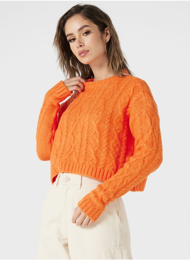 Ginger - Cable Knit Sweater - Image 1