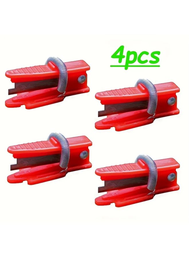 4 Pieces Red Ergonomic Gardening Scissors For Precise Pruning Vegetables Herbs Bonsai - Image 1