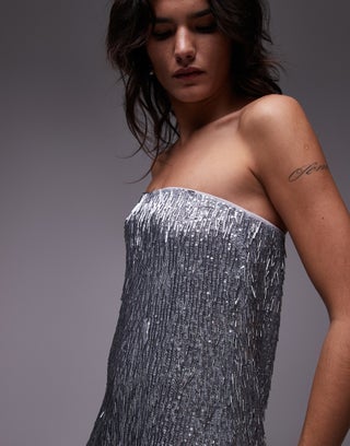 knee length dresses for ladies Rent Topshop Disco Sequin Midi Dress In Bright Green