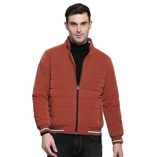 Monte Carlo Mens Solid Red Mock Neck Full Sleeves Jacket - Image 1