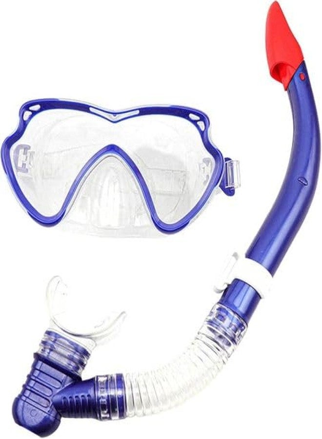 SHREVI Anti-Fog Goggles with Breathing Pipe Snorkel Set Swimming Scuba Diving Mask Semi-Dry Scuba Diving Equipment for Adults, Youth, Boys & Girls - Outdoor Snorkeling & Diving Accessories (Blue) - Image 1