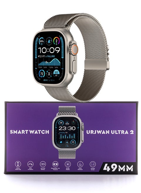 Ultra 2 Smartwatch - Silver | AMOLED Display, Photo Display Feature, “Remember You” for Instant Messaging, Exclusive App, Call and Notification Support, 3 Premium Straps.