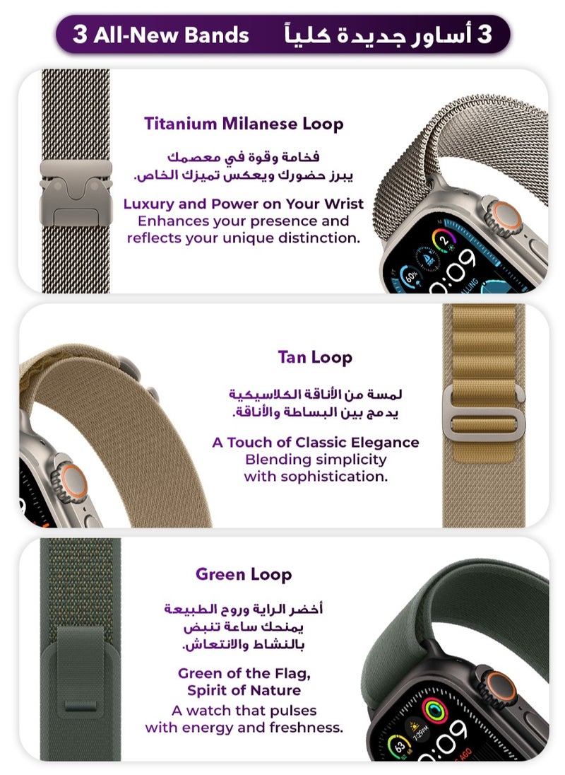Urjwan - Ultra 2 Smartwatch - Silver | AMOLED Display, Photo Display Feature, “Remember You” for Instant Messaging, Exclusive App, Call and Notification Support, 3 Premium Straps. - Image 1