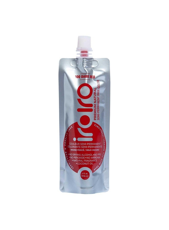 IROIRO Premium Natural Semi-Permanent Hair Color 100 Dark Red (4oz) - Image 1