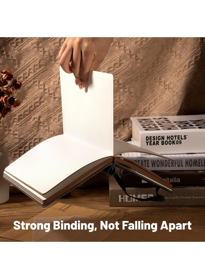 CAGIE Compass Leather Notebook Journal For Men, 100 Gms 288 Pages Lined Journals For Writing, A5 Hardcover Journaling Notebooks Gift Set With Pen For Travel Office Daily Writing - Image 2