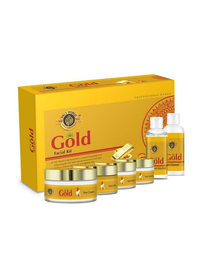 Pal's World Gold Facial Kit for Glowing Skin - Natural Ingredients, Brightening & Rejuvenating Face Treatment - 6-Step Skincare Set for All Skin Types" - Image 1
