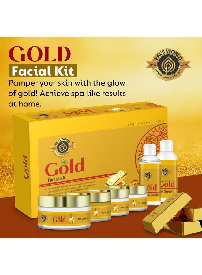 Pal's World Gold Facial Kit for Glowing Skin - Natural Ingredients, Brightening & Rejuvenating Face Treatment - 6-Step Skincare Set for All Skin Types" - Image 3