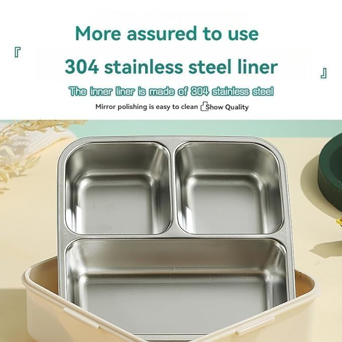 daiDokoro 2Layer Cartoon Shape Kids Lunch Box Stainless Steel Inner 3 Compartments Airtight LeakProof BPAFree Meal Box 1120 ML 70 ML Sauce Cup School Picnic Tiffin for Girls Boys - Image 4