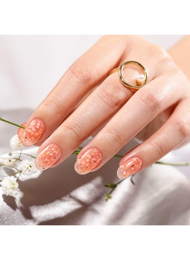 Bluesky Gel Nail Polish Flower Gel Dancing Dahlia BFL01 Coral Orange Jelly Long Lasting Chip Resistant Requires Drying Under UV or LED Lamp - Image 3