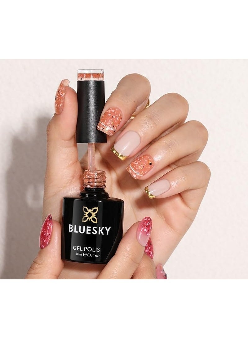 Bluesky Gel Nail Polish Flower Gel Dancing Dahlia BFL01 Coral Orange Jelly Long Lasting Chip Resistant Requires Drying Under UV or LED Lamp - Image 2