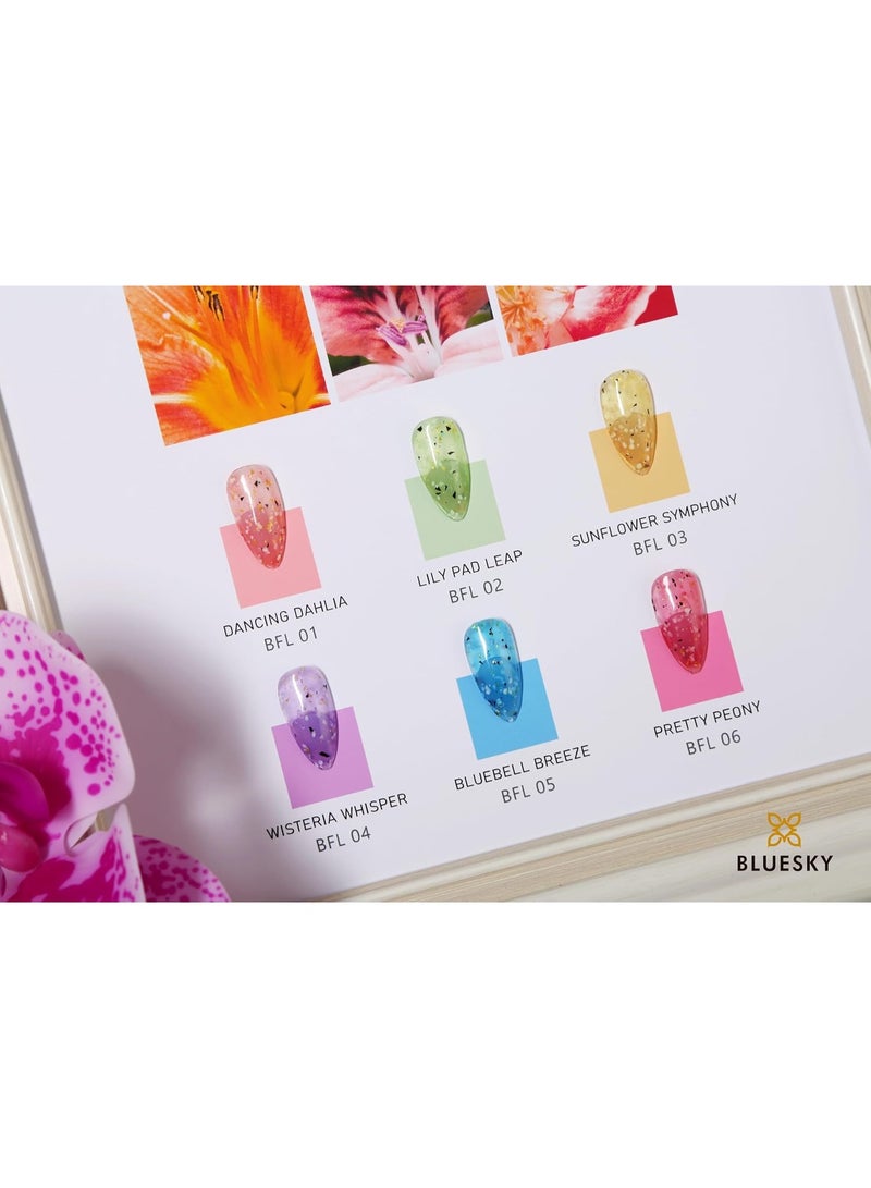 Bluesky Gel Nail Polish Flower Gel Dancing Dahlia BFL01 Coral Orange Jelly Long Lasting Chip Resistant Requires Drying Under UV or LED Lamp - Image 5