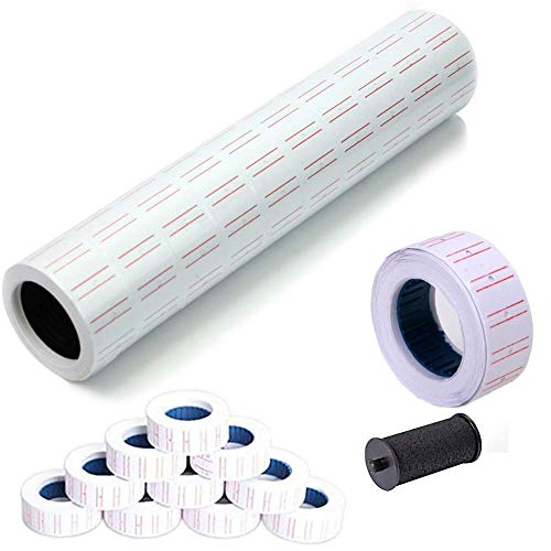 MotoPanda Price Labels Paper Tag Mark Sticker for MX-5500 Price Gun Labeller, 10 Rolls with Ink - Image 1