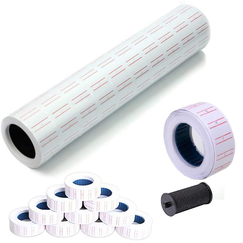 MotoPanda Price Labels Paper Tag Mark Sticker for MX-5500 Price Gun Labeller, 10 Rolls with Ink - Image 5