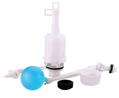 Insurance by AMS Flush Tank Cistern Fittings Complete Set Syphon Ball Cock Handle Washer Clamp Virgin PVC White Orange Black Compatible for Major Side Lever Tanks - Image 1