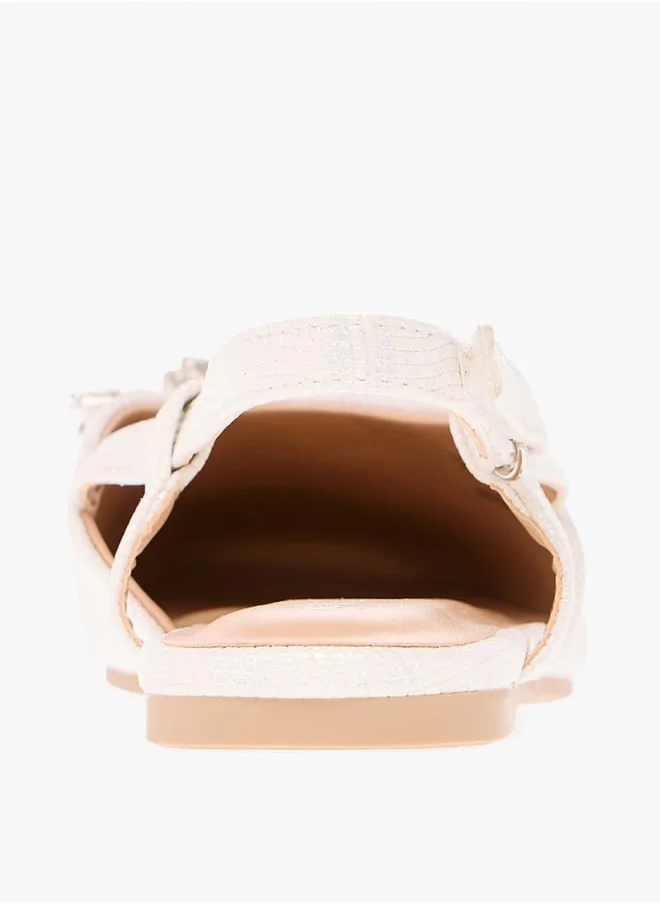 سيليست Girls Butterfly Embellished Sandals With Hook And Loop Closure