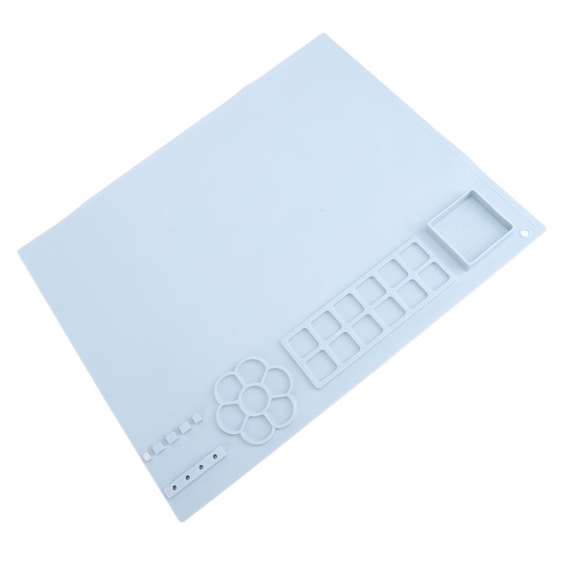 Kids Art Mat Food Grade Silicone Washable Reusable Multifunctional Silicone Painting Pad with Palette - Image 5