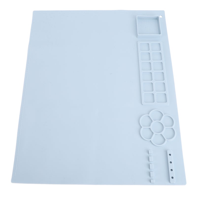 Kids Art Mat Food Grade Silicone Washable Reusable Multifunctional Silicone Painting Pad with Palette - Image 3
