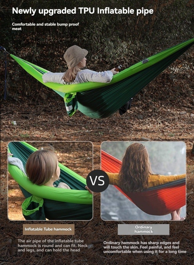 M MIAOYAN Double inflatable hammock outdoor swing for adults and children to prevent rollover in the wild camping and mosquito net hammock  - Image 5