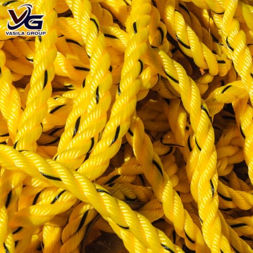 VG TARP 12mm Width x 20m Long Heavy-Duty Yellow Twisted Utility Rope, High Strength Utility Rope for Marine, Industrial, and Outdoor Use - Image 3