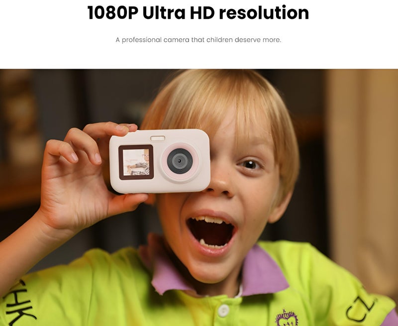 SJCAM FunCam+ Dual Screen Action Camera | 1080P Ultra HD | 2.4" Large Display, Video & Photo, Timelapse for Kids & Adults | Yellow - Image 2