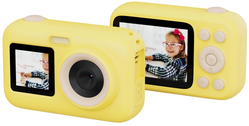 SJCAM FunCam+ Dual Screen Action Camera | 1080P Ultra HD | 2.4" Large Display, Video & Photo, Timelapse for Kids & Adults | Yellow - Image 5