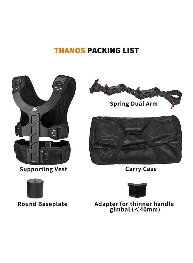 DF DIGITALFOTO THANOS Gimbal Stabilizer Supporting System with Dual-Spring Arm + Load Vest Compatible with DJI Ronin-S/ Zhiyun Crane Series/ Feiyu AK Series/ Moza Series Single Handle Gimbal