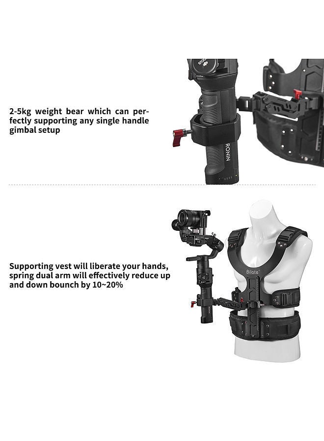 DF DIGITALFOTO THANOS Gimbal Stabilizer Supporting System with Dual-Spring Arm + Load Vest Compatible with DJI Ronin-S/ Zhiyun Crane Series/ Feiyu AK Series/ Moza Series Single Handle Gimbal