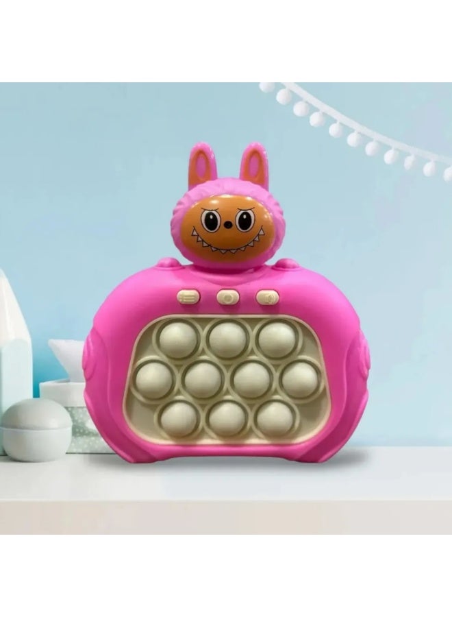 مونستر لعبة لابوبو الذكية سريعة الدفع - جهاز تحكم بوب إت تويز، لعبة ألغاز سريعة، لعبة دفع الفقاعات لتخفيف التوتر للبالغين والأطفال، 4 أوضاع (وردي)