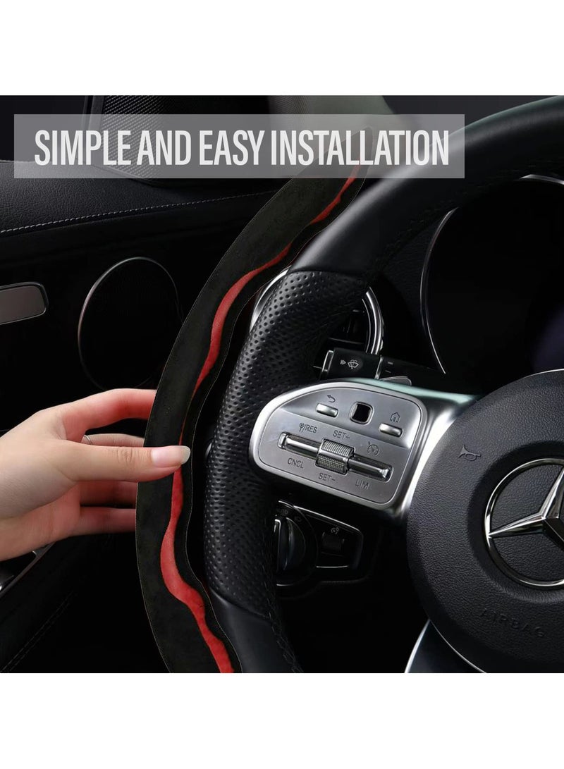 Roca Roca Elegant Non Slip Steering Wheel  Cover Anti Skid Grip Car Steering Cover Black ROC 201 - Image 5
