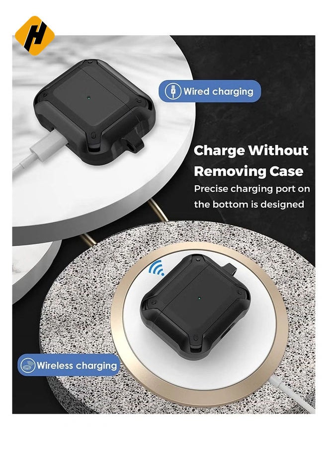 HuHa - AirPods 3 Case With Keychain, Full-Body Rugged Protective Shockproof Carrying Case Cover Skin for AirPods 3rd Generation 2021, Front LED Visible - Image 1