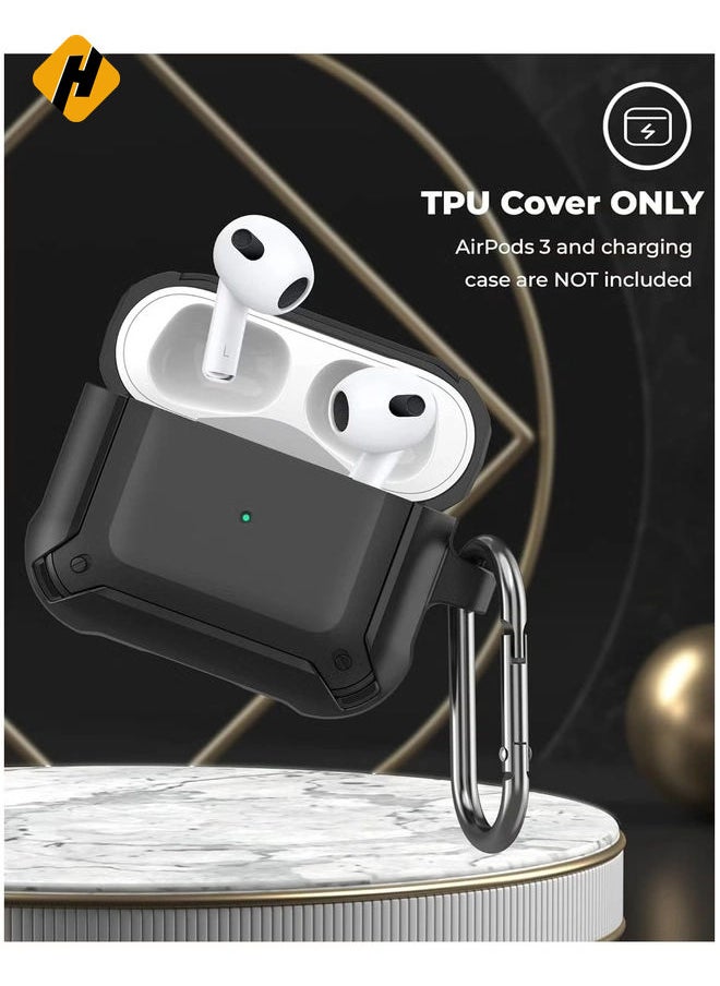 HuHa - AirPods 3 Case With Keychain, Full-Body Rugged Protective Shockproof Carrying Case Cover Skin for AirPods 3rd Generation 2021, Front LED Visible - Image 1