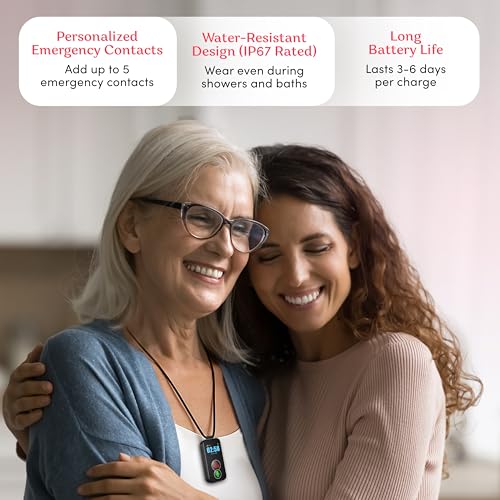 Smart Med Alert Cellular Medical Alert Necklace with Emergency Button for Elderly, 24/7 Monitoring, Fall Detection for Seniors, Water-Resistant, Wearable Pendant with 2-Way Communication, GPS Tracking - Image 5