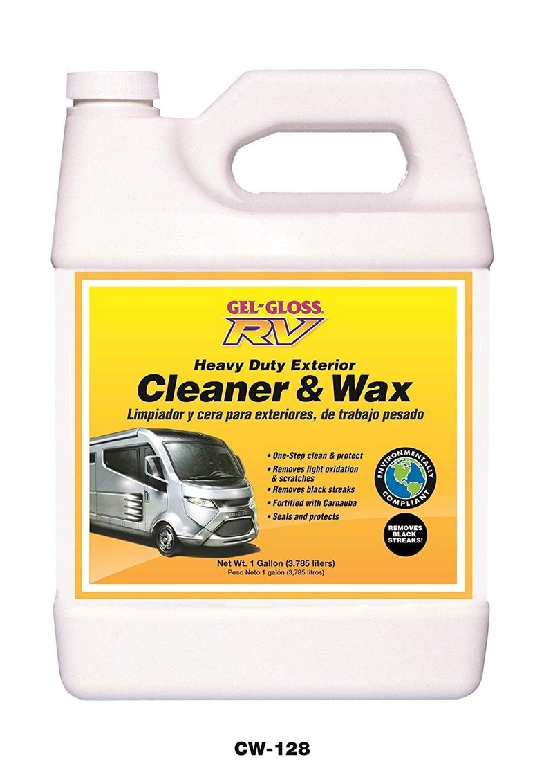 TR Industries CW128 GelGloss RV Cleaner and Wax with Carnauba  128 oz