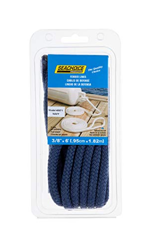 Seachoice Double-Braid Bumper Fender Line, 3/8 in. X 6 Ft., Navy Blue - Image 4