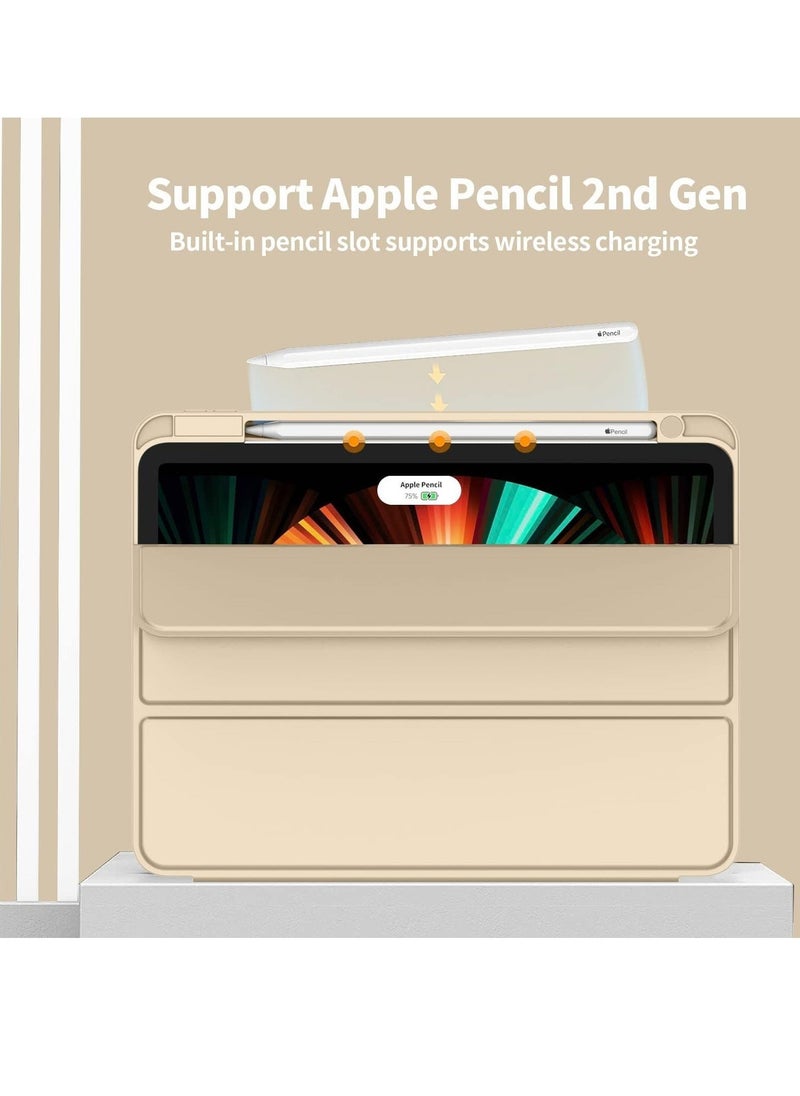 JAJEEK "iPad Pro 12.9 Inch Case (6th/5th/4th Gen, 2022/2021/2020) – Smart Case with Pencil Holder, Touch ID Support, Auto Wake/Sleep, 2nd Gen Pencil Charging – Champagne Gold" - Image 2