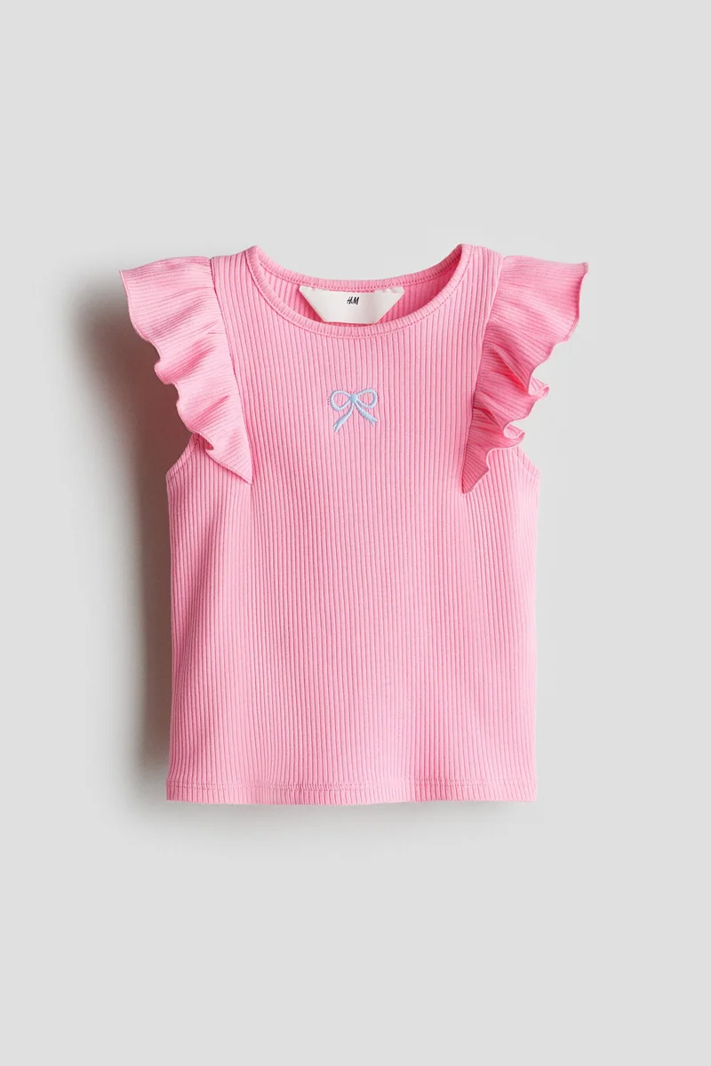 اتش اند ام بلوزة بدون أكمام بعبارة مطرزة