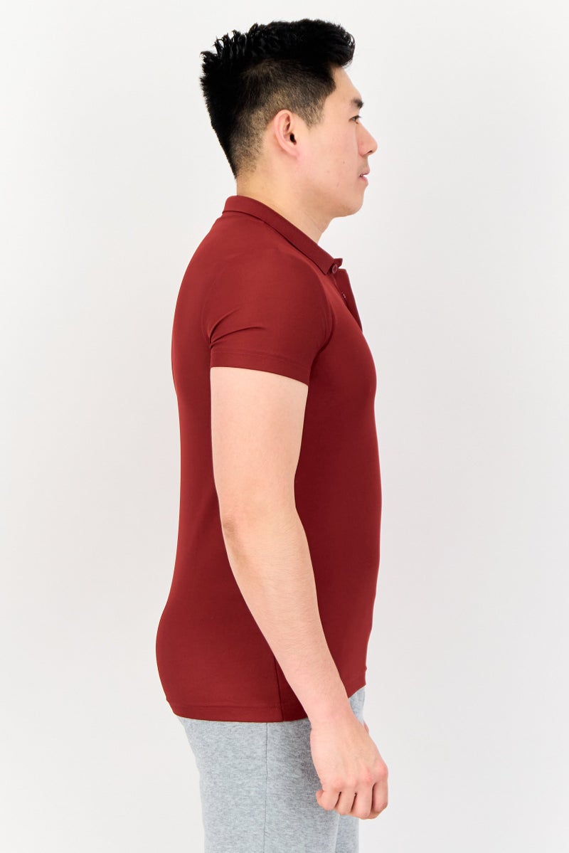 PUMA Men Slim Fit Embroidered Logo Short Sleeves Outdoor Polo Shirt, Maroon - Image 2