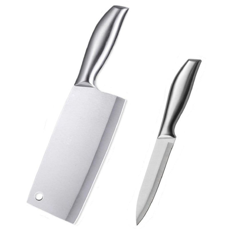 Krivety Krivety Stainless Steel Handle Paring 12Cm Cleaver 18Cm Kitchen Knife High Carbon Super Sharp to Hold Blade Edge for ParingMeat Chopping Fruits Vegetables Home Restaurant KnifeCAC  - Image 1