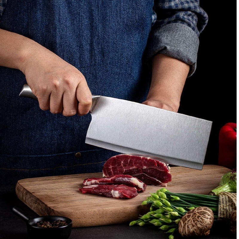 Krivety Krivety Stainless Steel Handle Paring 12Cm Cleaver 18Cm Kitchen Knife High Carbon Super Sharp to Hold Blade Edge for ParingMeat Chopping Fruits Vegetables Home Restaurant KnifeCAC  - Image 3