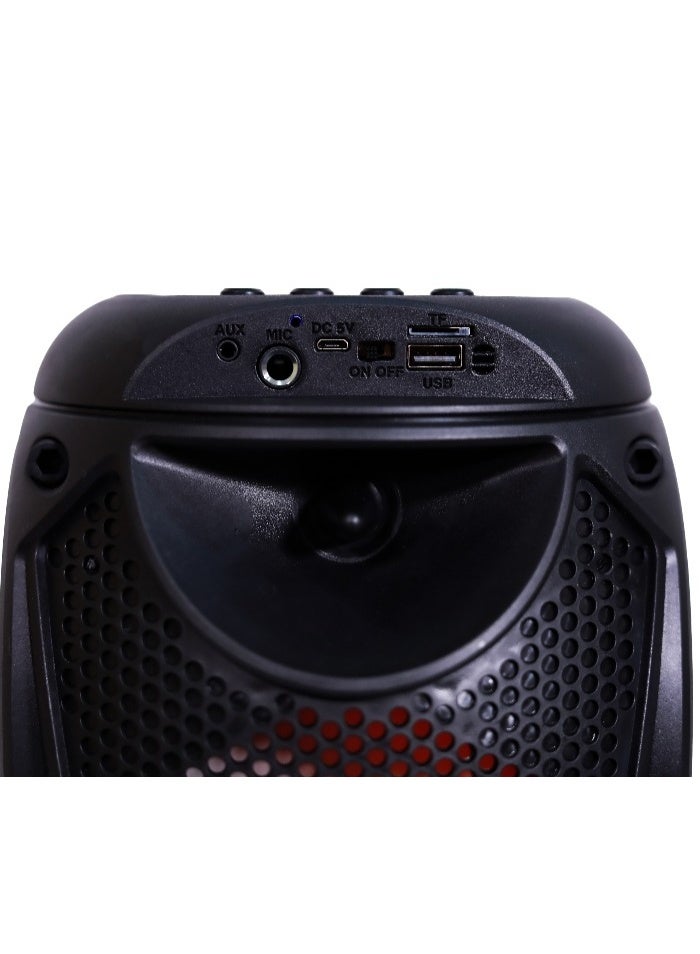 ZQS-6115 Portable Bluetooth Speaker – Wireless Karaoke Party Speaker with Powerful Sound, LED Lights, Rechargeable Battery & Microphone Support - Image 5